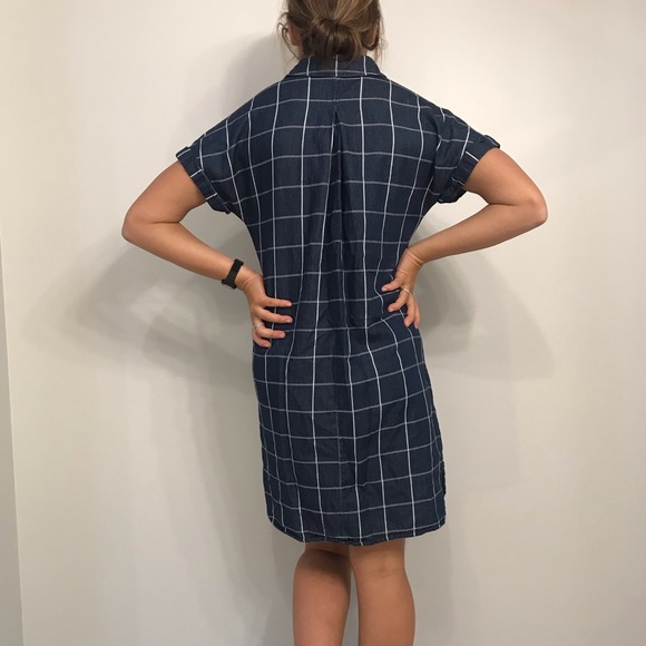 DENIM DRESS WITH GINGAM/STRIPED PATTERN!! - Picture 3 of 3